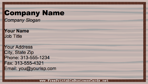 Dark Wooden Panel business card