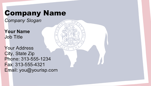 Flag of Wyoming business card