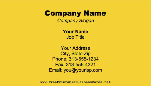 Yellow business card