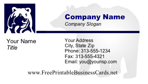 Bear business card