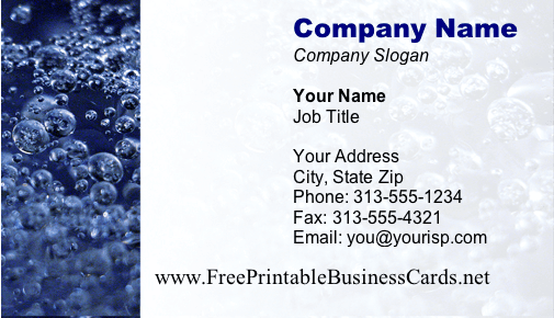 Bubbles business card