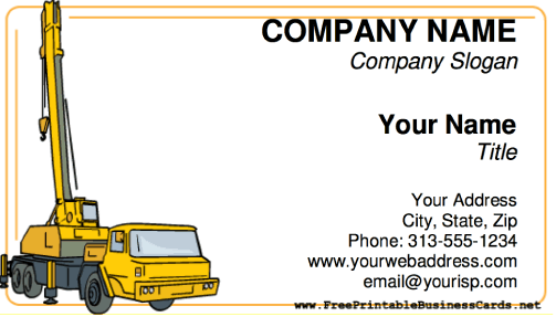 Construction business card