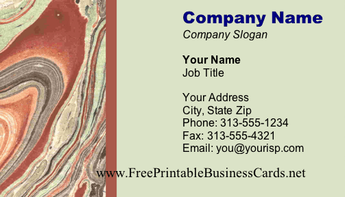 Green Rock business card