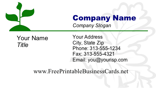 Leaves #1 business card