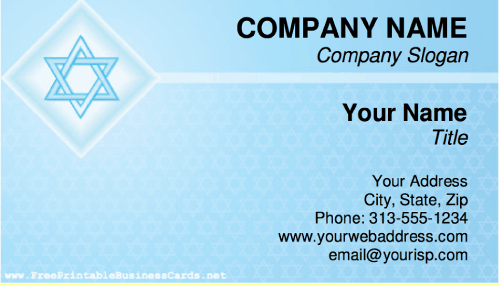 Star of David business card