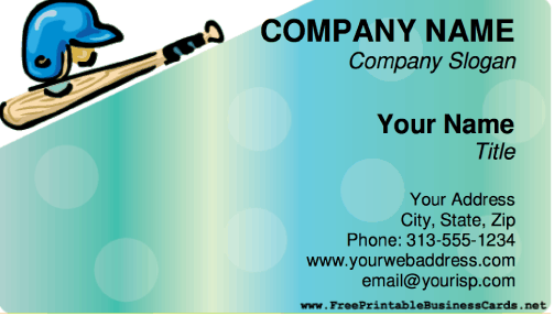 Baseball business card