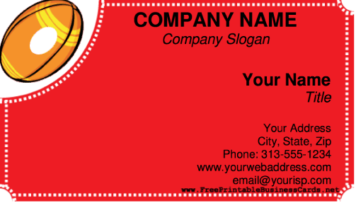 Football business card