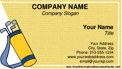 Golf business card