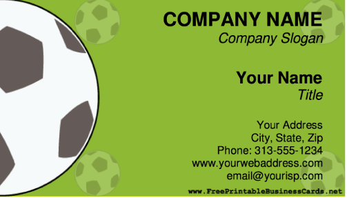 Soccer business card