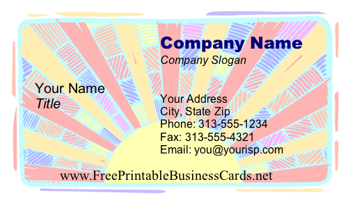 Sun Art business card