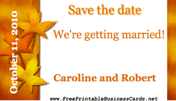 Fall Leaves Save the Date Card