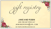 Gift Registry Insert Card Floral