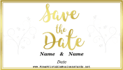 Gold Save The Date Card