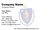 Flag of Massachusetts business card