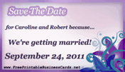 Purple Save the Date Card