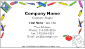 School Supplies business card